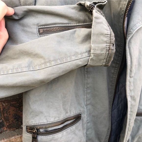 GAP Green Quilted Moto Jacket medium - Picture 5 of 7